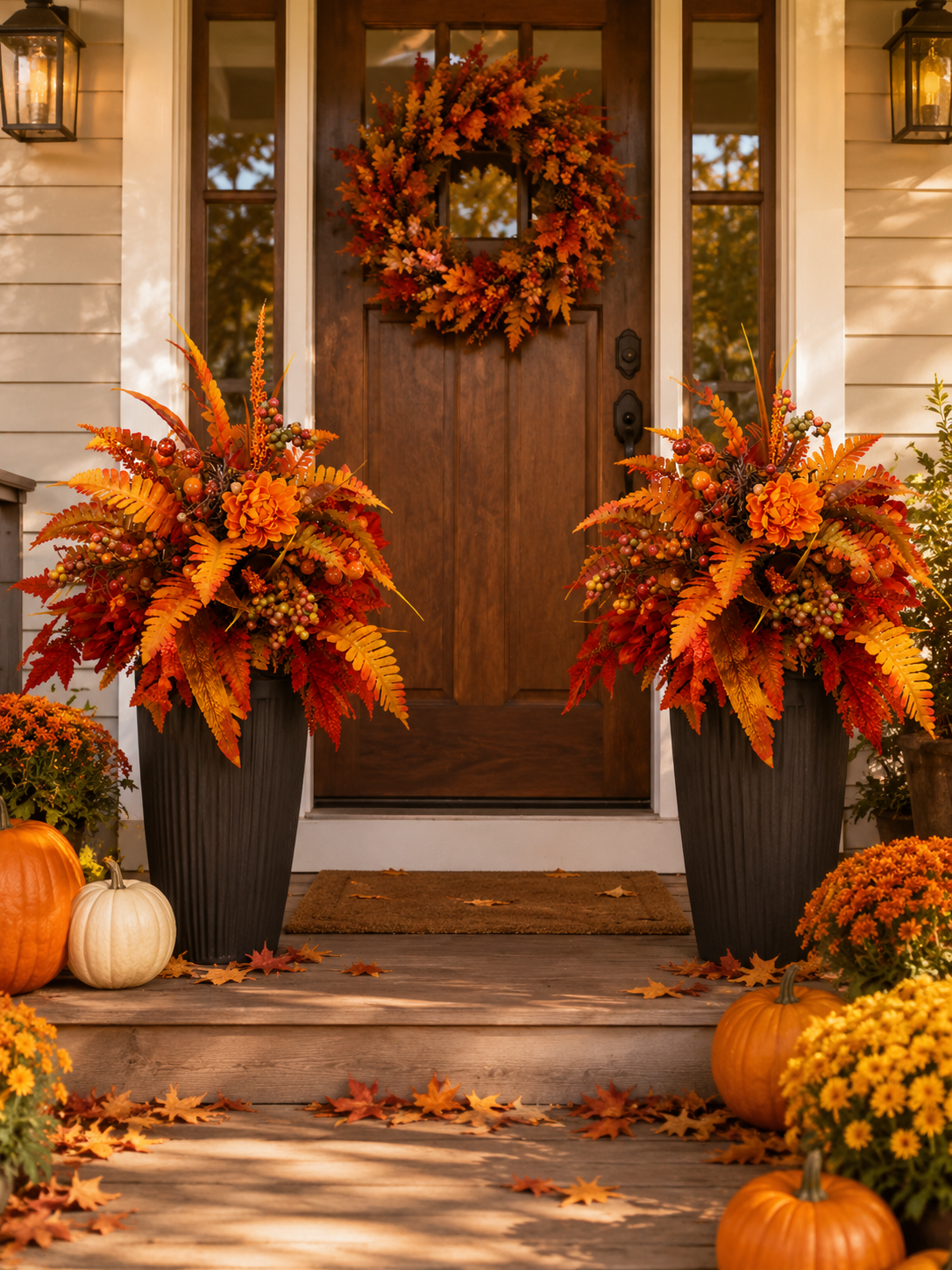 🍂Fall Autumn Harvest Floral Garden Stake Arrangement, Outdoor Yard Flower Decor for Garden Lawn Pathway
