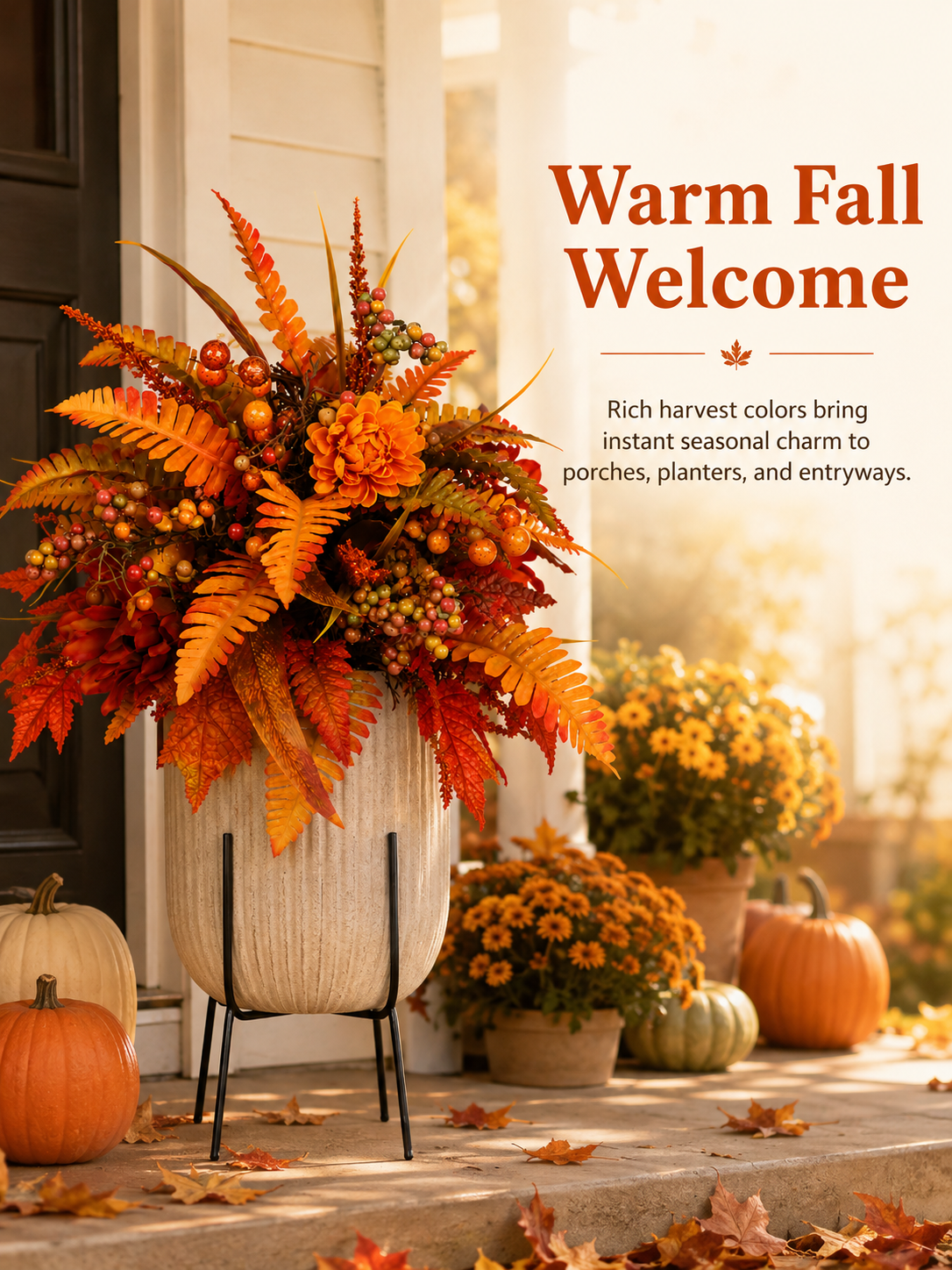🍂Fall Autumn Harvest Floral Garden Stake Arrangement, Outdoor Yard Flower Decor for Garden Lawn Pathway